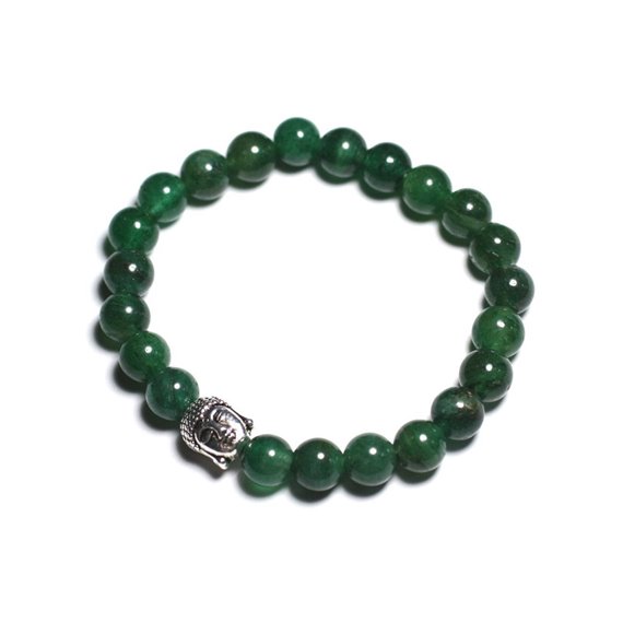 Bracelet Bouddha et Pierre semi précieuse - Aventurine vert foncé 