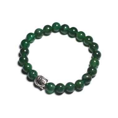 Bracelet Bouddha et Pierre semi précieuse - Aventurine vert foncé 