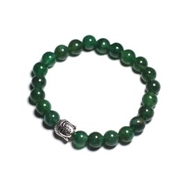 Buddha and semi-precious stone bracelet - Dark green Aventurine 