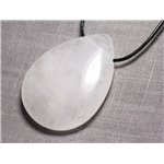 Collier Pendentif en Pierre - Cristal de Roche Quartz grande goutte 60mm 