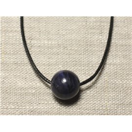 Collana con ciondolo in pietra semipreziosa - pallina di sodalite 14 mm 