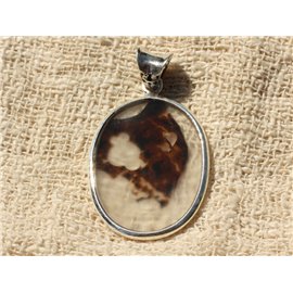 N3 - Pendant Silver 925 and Stone - Dendritic Quartz Oval 38x25mm 