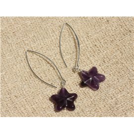 Orecchini in argento sterling - Stelle di ametista 17 mm 