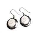 Boucles d'oreilles argent 925 Oeil Shiva Sainte Lucie Ovales 33mm 