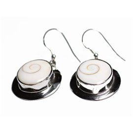 Boucles d'oreilles argent 925 Oeil Shiva Sainte Lucie Ovales 33mm  Boucles d'oreilles argent 925 Oeil Shiva Sainte Lucie Ovales 33mm