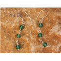 Boucles d'Oreilles Onyx Vert et Argent 925