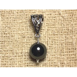 Semi precious stone pendant - Hematite 12mm 