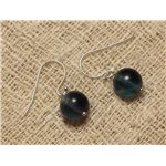 Boucles d'Oreilles Pierre semi précieuse Fluorite Bleue 