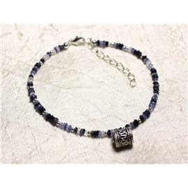 Bracelet Argent 925 et Pierre - Saphir Rondelles Facettées 3mm  Bracelet Argent 925 et Pierre - Saphir Rondelles Facettées 3mm
