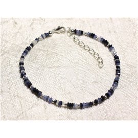 Bracelet Argent 925 et Pierre - Saphir Rondelles Facettées 3mm 