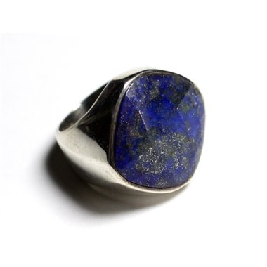 N223 - Bague Argent 925 et Pierre - Lapis Lazuli Losange Facetté 