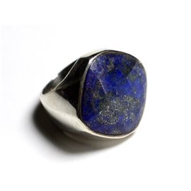 N223 - 925 Silber- und Steinring - Lapislazuli facettierte Raute 