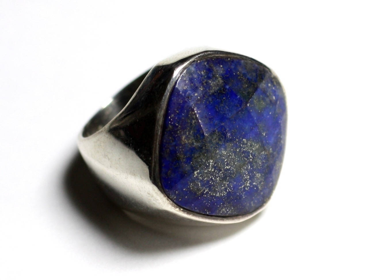 N223 - Bague Argent 925 et Pierre - Lapis Lazuli Losange Facetté 