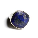 N223 - Bague Argent 925 et Pierre - Lapis Lazuli Losange Facetté 