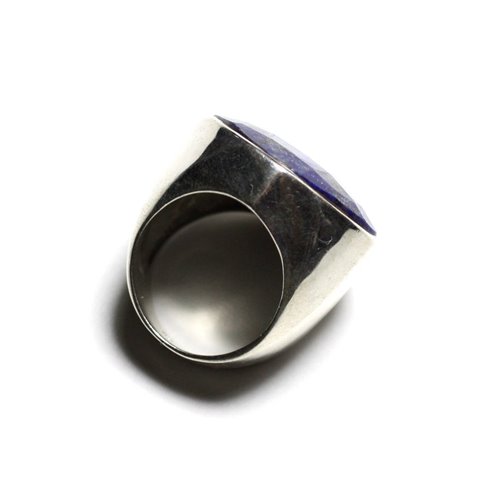 N223 - Bague Argent 925 et Pierre - Lapis Lazuli Losange Facetté