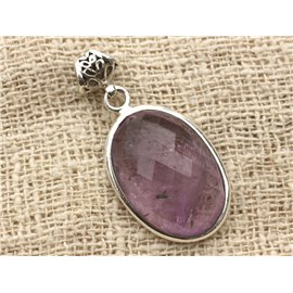 n18 - 925 Silber Anhänger und Stein - Facettierter Amethyst Oval 27x18mm 