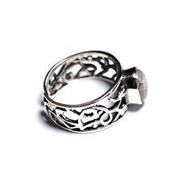 N224 - Bague Argent 925 et Pierre - Quartz Rutile doré Ovale 9x7mm  N224 - Bague Argent 925 et Pierre - Quartz Rutile doré Ovale 9x7mm