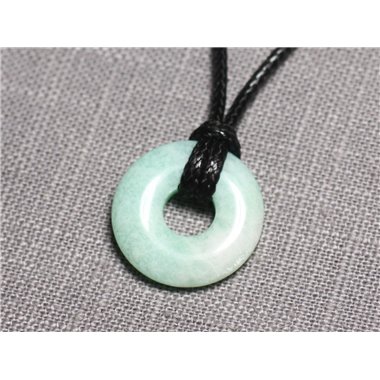 Collier Pendentif en Pierre - Amazonite Russie Donut Pi 20mm 