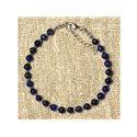 Bracelet Argent 925 et Pierre Lapis Lazuli 4mm 