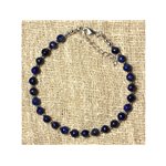 Bracelet Argent 925 et Pierre Lapis Lazuli 4mm 