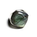 N223 - Bague Argent 925 et Pierre - Labradorite Losange 23mm 