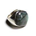 N223 - Bague Argent 925 et Pierre - Labradorite Losange 23mm 