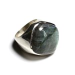 N223 - Bague Argent 925 et Pierre - Labradorite Losange 23mm 