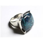 N222 - Bague Argent 925 et Pierre - Azurite Carré 20mm 