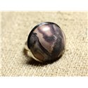 Bague Argent 925 et Pierre - Jaspe Porcelaine Rond 20mm Taille Réglable 