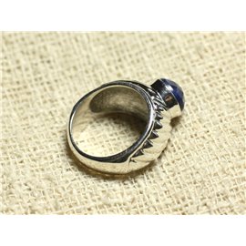 N121 - Bague Argent 925 et Pierre - Lapis Lazuli Rond Facetté 9mm  N121 - Bague Argent 925 et Pierre - Lapis Lazuli Rond Facetté 9mm