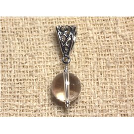 Semi precious stone pendant - Quartz crystal 12mm 