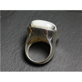 n110 - Bague Argent 925 et Pierre - Pierre de Lune Carré 18mm  n110 - Bague Argent 925 et Pierre - Pierre de Lune Carré 18mm