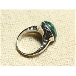 N120 - Bague Argent 925 et Pierre - Aventurine Facettée Rond 15mm 