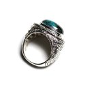 n114 - Bague Argent 925 et Pierre - Azurite Ovale 16x12mm 