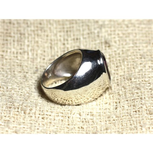 n116 - Bague Argent 925 et Pierre - Améthyste facettée Ovale 14x10mm