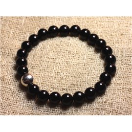 Bracciale Argento 925 e Pietra - Tormalina Nera 8mm 