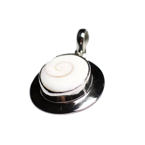 Pendentif argent 925 Oeil Shiva Sainte Lucie Ovale 35mm