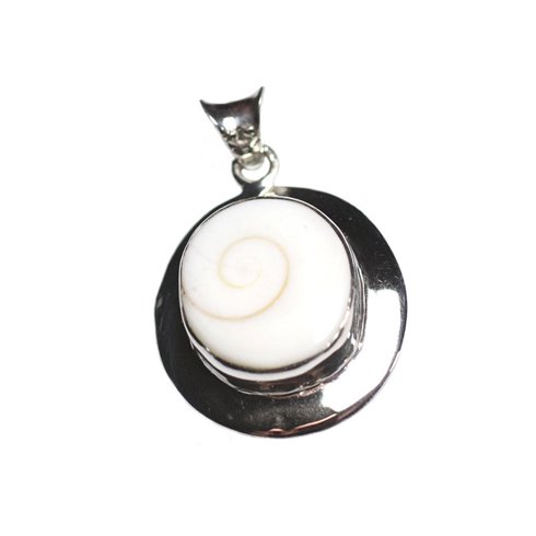 Pendentif argent 925 Oeil Shiva Sainte Lucie Ovale 35mm 