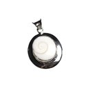 Pendentif argent 925 Oeil Shiva Sainte Lucie Ovale 35mm 