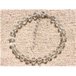Bracelet Argent 925 et Pierre - Phrénite Rondelles Facettées 7mm 