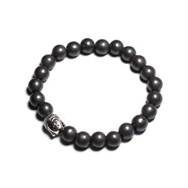 Bracelet Bouddha et Pierre semi précieuse - Hématite mat 