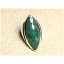 N348 - Bague Argent 925 Aventurine facettée Marquise 34x14mm 