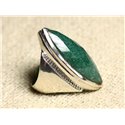 N348 - Bague Argent 925 Aventurine facettée Marquise 34x14mm 