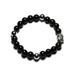 Bracelet Bouddha et Pierre semi précieuse - Obsidienne Arc en Ciel 8mm 