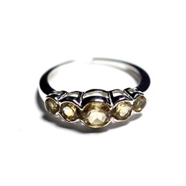 N122 - Ring Silver 925 and Stone - Citrine Gradient Rounds 2.5 - 4.5mm 