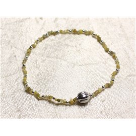 Bracelet 925 Silver and Stone - Raw Yellow Diamond 1-2mm 