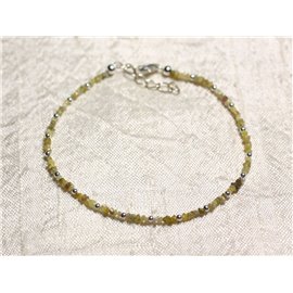 Bracelet Argent 925 et Pierre - Diamant Jaune Brut 1-2mm  Bracelet Argent 925 et Pierre - Diamant Jaune Brut 1-2mm