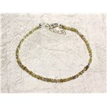 Bracelet Argent 925 et Pierre - Diamant Jaune Brut 1-2mm 