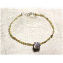 Bracelet Argent 925 et Pierre - Diamant Jaune Brut 1-2mm 