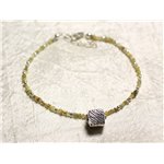 Bracelet Argent 925 et Pierre - Diamant Jaune Brut 1-2mm 